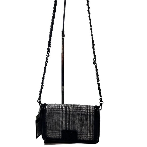 Badgley Mischka Sequins Wool Crossbody Vegan Leather Party Cocktail Purse Bag - Picture 2 of 15